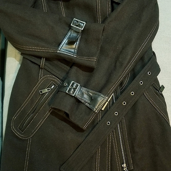 Heavy Wool Blend Belted Winter Coat - Picture 11 of 16